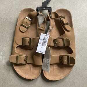 NWT Old Navy Unisex Faux-Leather Double-Buckle Sandals for Toddler